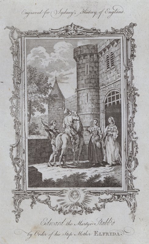 Martyren Edvard knivstukket etter ordre fra sin Stemor Elfrida (gravering) av Samuel (after) Wale