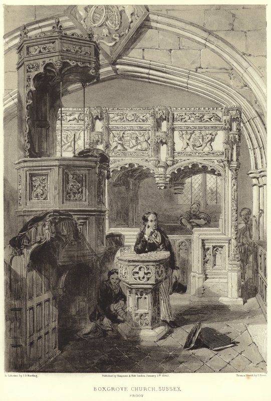 Interiør av kirken St Mary og St Blaise av Samuel Prout
