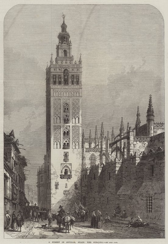 En gate i Sevilla, Spania, Giralda av Samuel Read