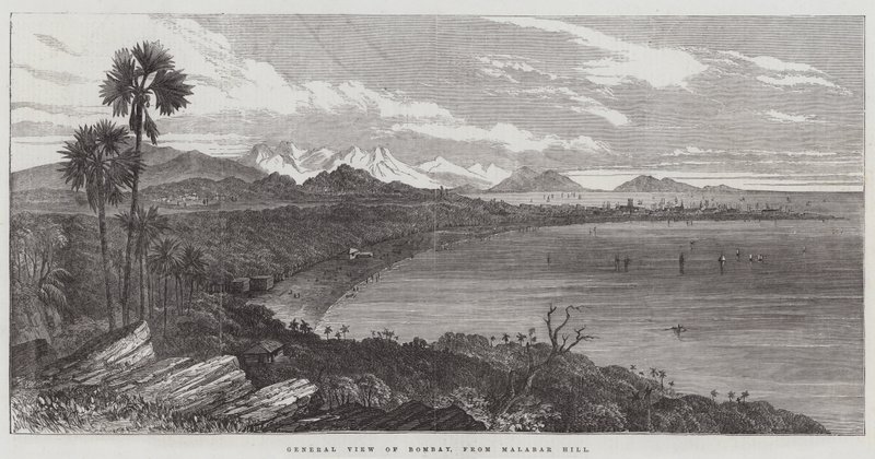 Generell utsikt over Bombay, fra Malabar Hill av Samuel Read