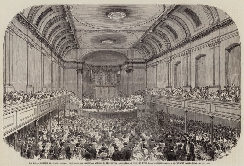 Hans Kongelige Høyhet Prinsgemalen holder åpningstalen til British Association i New Music Hall, Aberdeen av Samuel Read