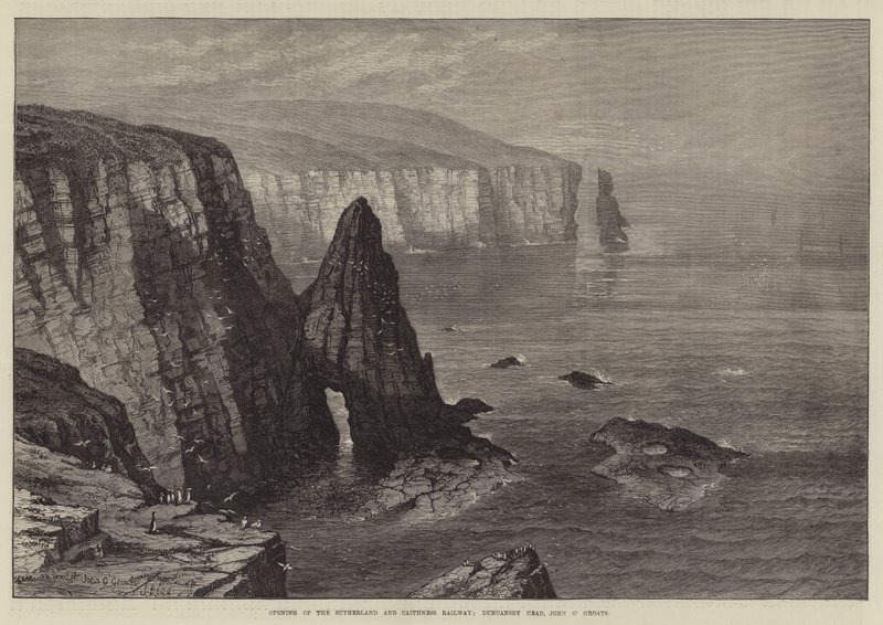 Åpning av Sutherland og Caithness Railway, Duncansby Head, John o