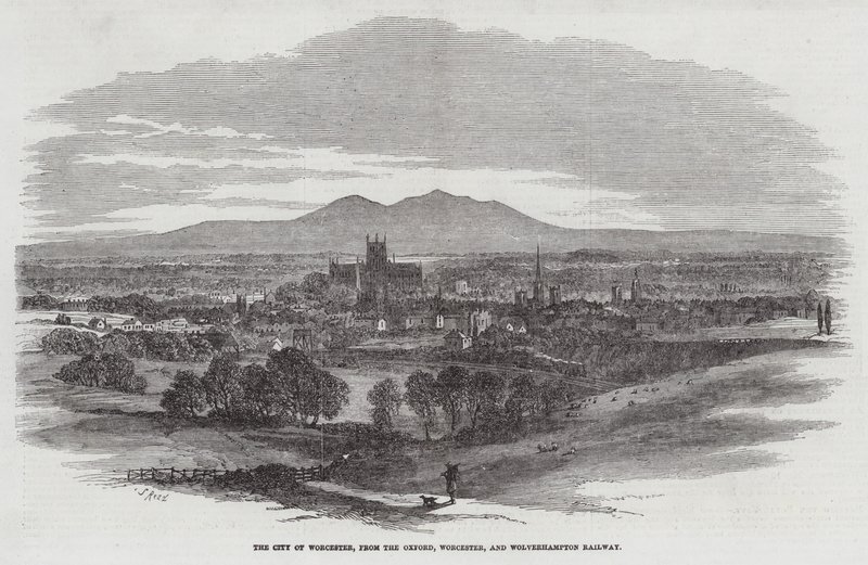 City of Worcester, fra Oxford, Worcester og Wolverhampton Railway av Samuel Read