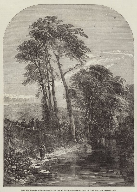 The Moorland Stream, utstilling av den britiske institusjonen av Samuel Read