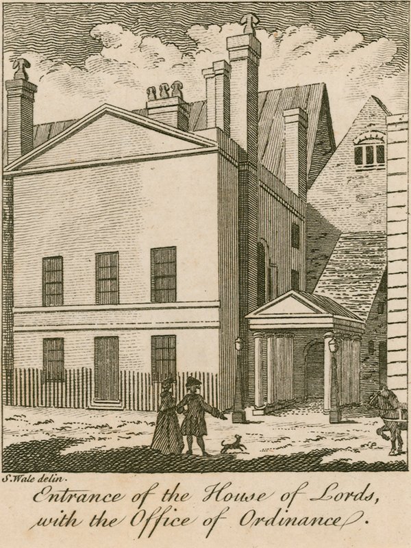Inngangen til House of Lords med Office of Ordinance, Westminster av Samuel Wale