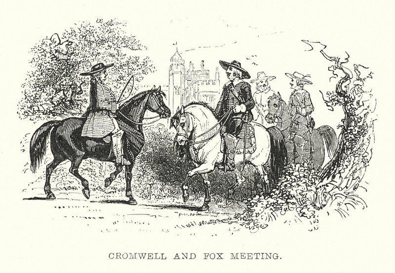 Møtet mellom Cromwell og Fox (gravering) av Samuel Williams