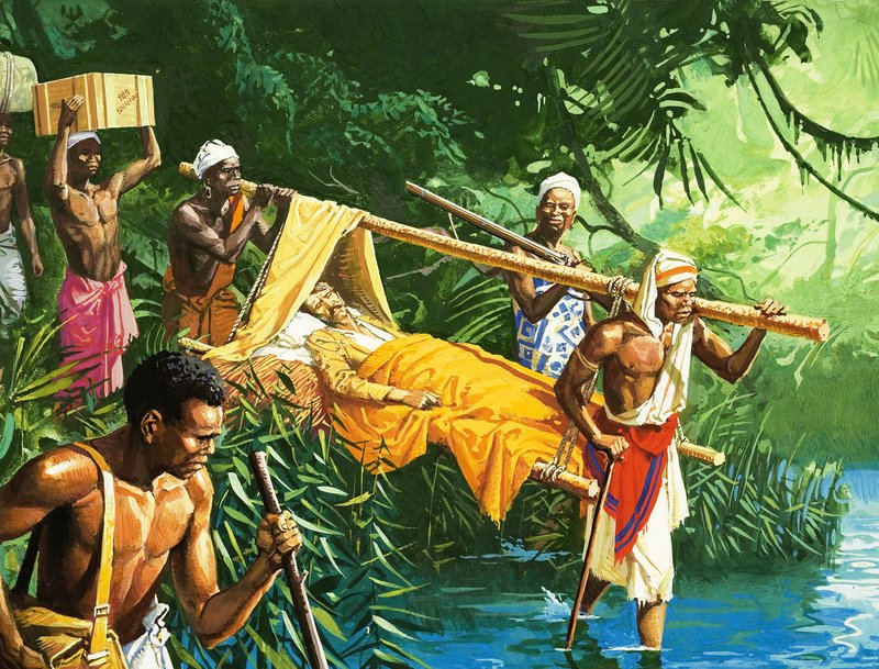 David Livingstone fortsetter å utforske Afrika til tross for lungebetennelse av Severino Baraldi