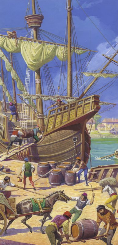 Ferdinand Magellans flåte av Severino Baraldi