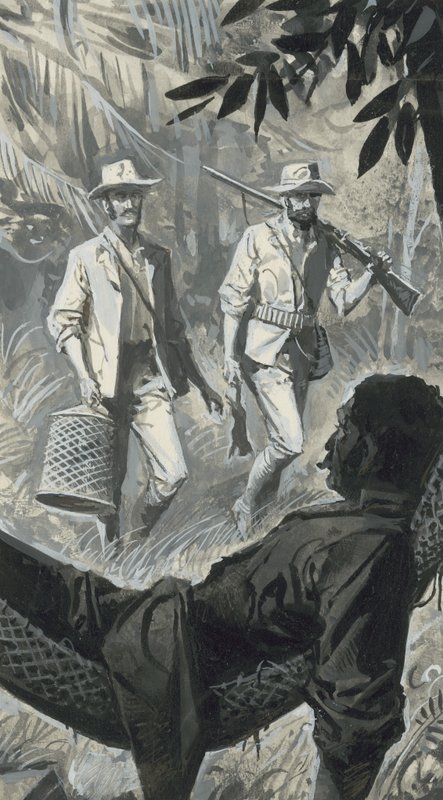 Henry Walter Bates og Alfred Russel Wallace (gouache på papir) av Severino Baraldi