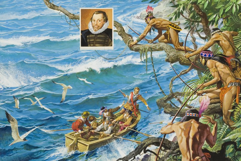 Sir Francis Drake (ca. 1540–96) (gouache på papir) av Severino Baraldi