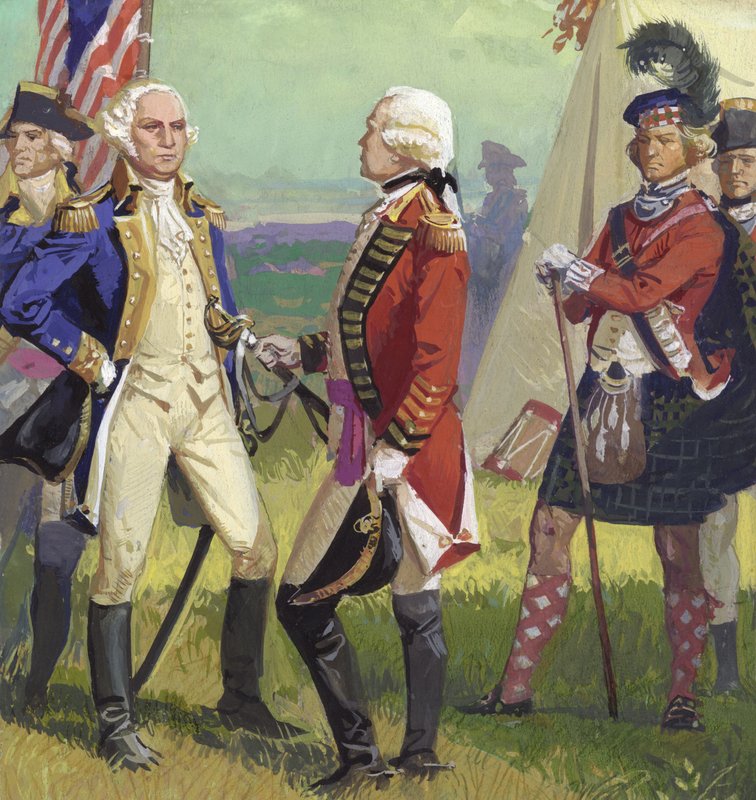 Lord Cornwallis#39; overgivelse til George Washington av Severino Baraldi