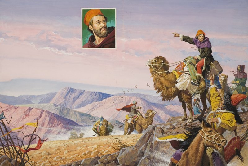 Den lange veien til Cathay (gouache på papir) av Severino Baraldi