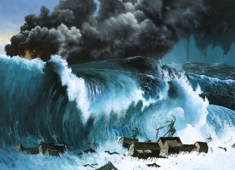 Tsunamien etter utbruddet av Krakatoa av Severino Baraldi