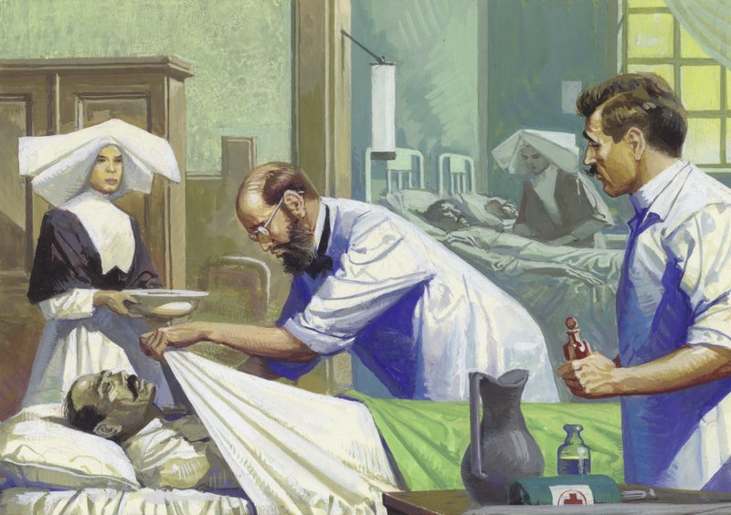 Gulfeber dreper arbeidere på Panamakanalen (gouache på papir) av Severino Baraldi