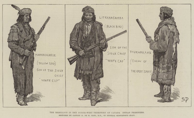 Opprøret i North West Territory of Canada, indiske fanger av Sidney Paget