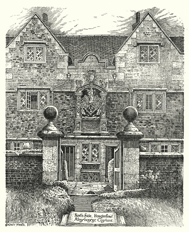 North Side, Hungerford Almshouses, Corsham (gravering) av Sidney Heath
