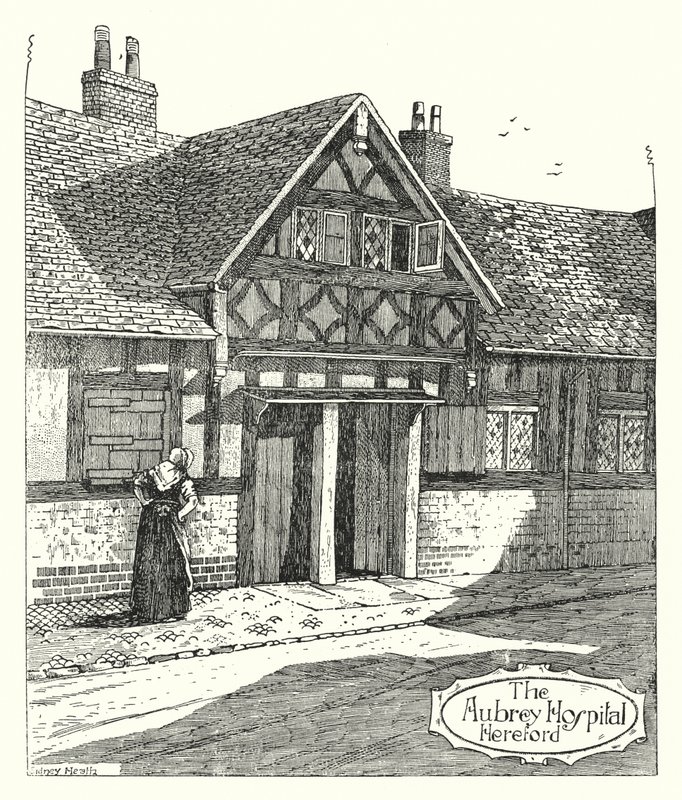 The Aubrey Hospital, Hereford (gravering) av Sidney Heath