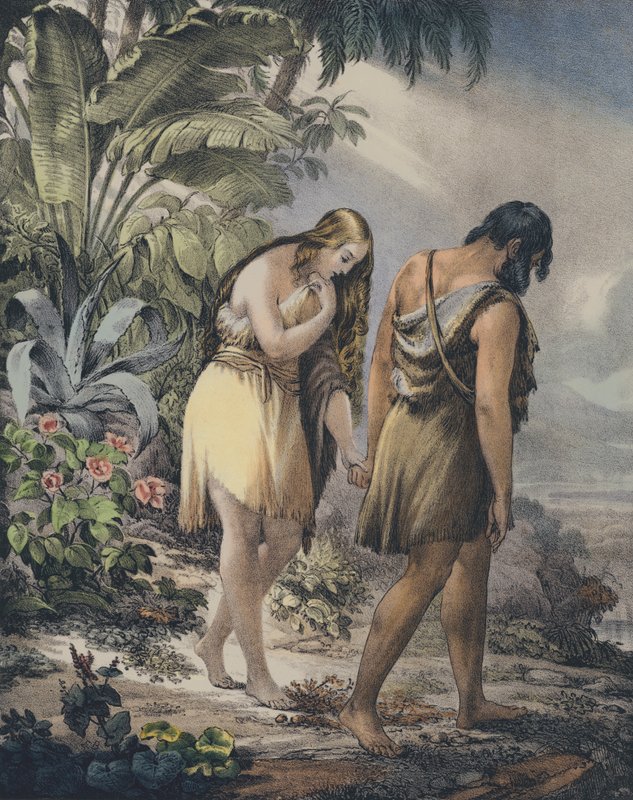Adam og Eva drevet ut av paradis av Siegfried Detler Bendixen