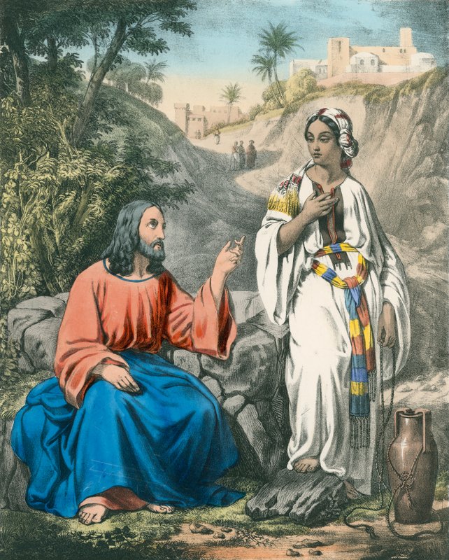 Kristus og kvinnen i Samaria ved Jakobs brønn av Siegfried Detler Bendixen