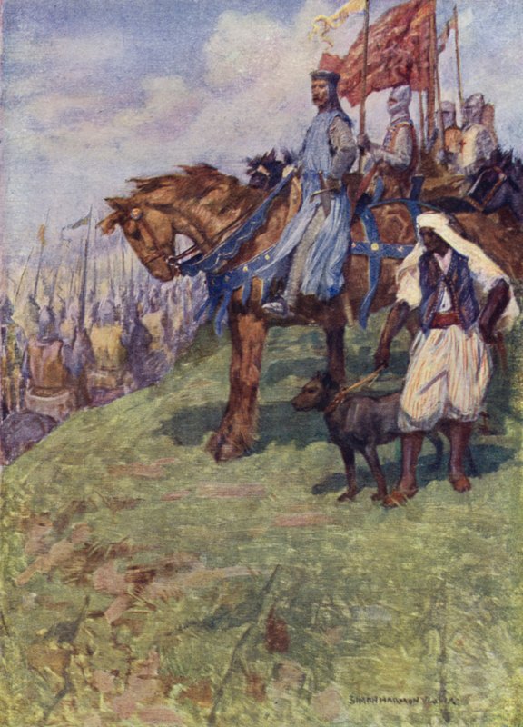 Illustrasjon for Sir Walter Scotts The Talisman (farge litho) av Simon Harmon (after) Vedder