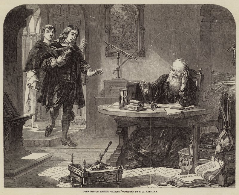 John Milton besøker Galileo av Solomon Alexander Hart