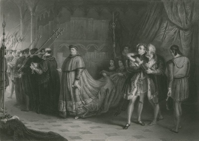 Krangelen om Wolsey og Buckingham, kong Henry VIII av Solomon Alexander Hart