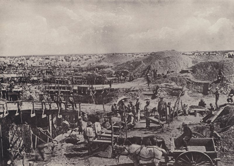 Scener i gamle dager, tørrsortering i 1872 (s/hvitt-bilde) av South African Photographer