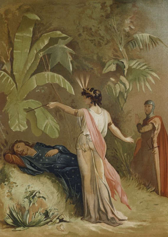 Merlin og Viviane, Lady of the Lake av Spanish School