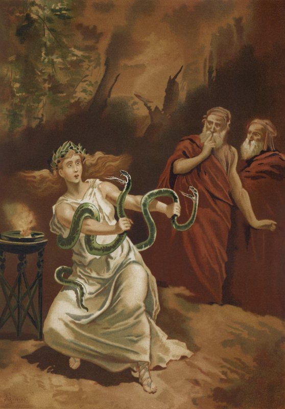 Pythia av Apollon-tempelet i Delphi av Spanish School