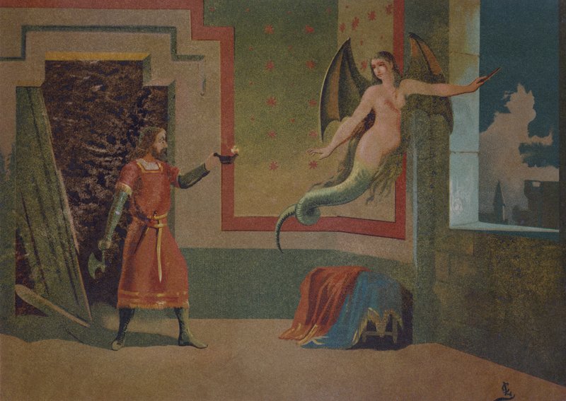 Transformasjon av vannånden Melusine av Spanish School