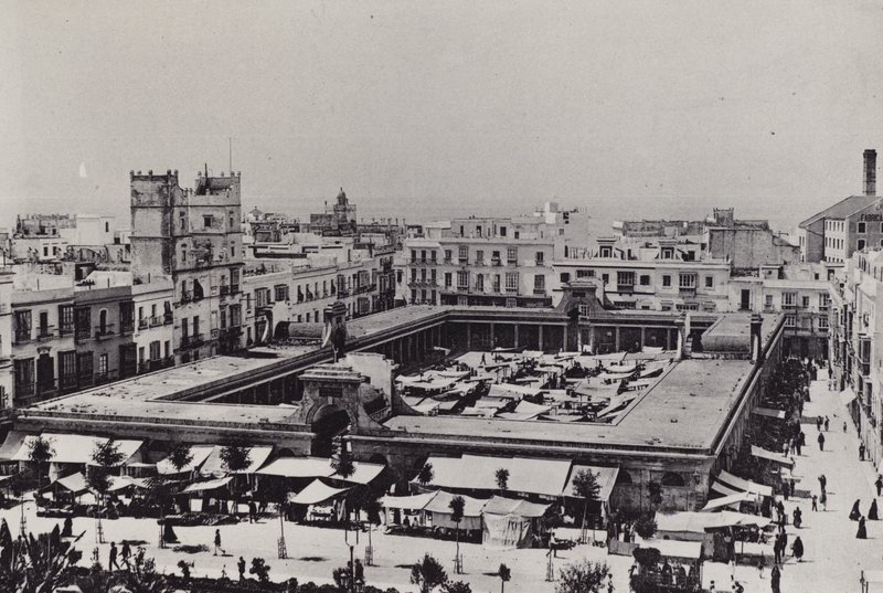 Cadiz: Plaza de Abastos (s/hvitt bilde) av Spanish Photographer