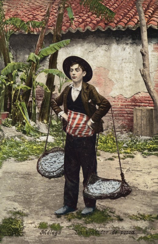 Fiskeselger, Malaga, Spania (fargebilde) av Spanish Photographer