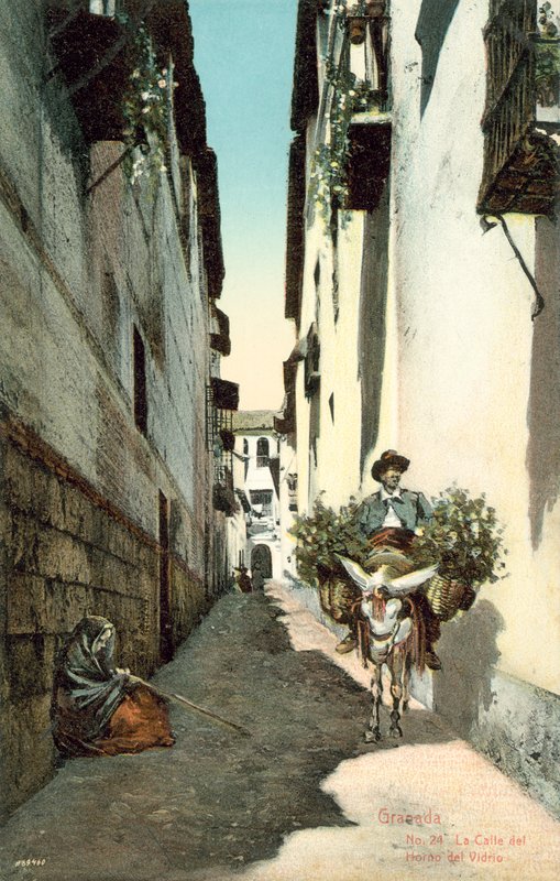 Granada, Glass Oven Street, Spania (fargebilde) av Spanish Photographer