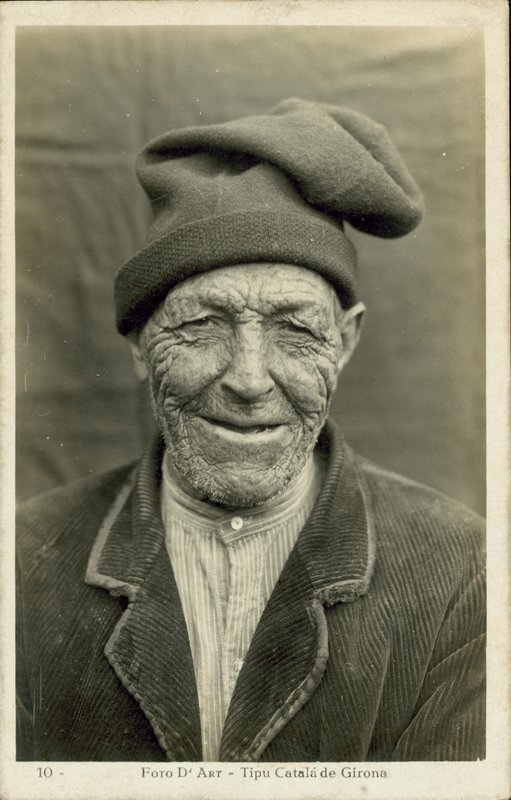 Gammel mann fra Girona, Spania (s/h-bilde) av Spanish Photographer