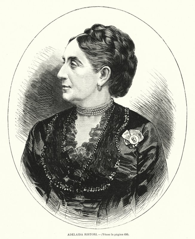 Adelaide Ristori , italiensk skuespillerinne (litho) av Spanish School