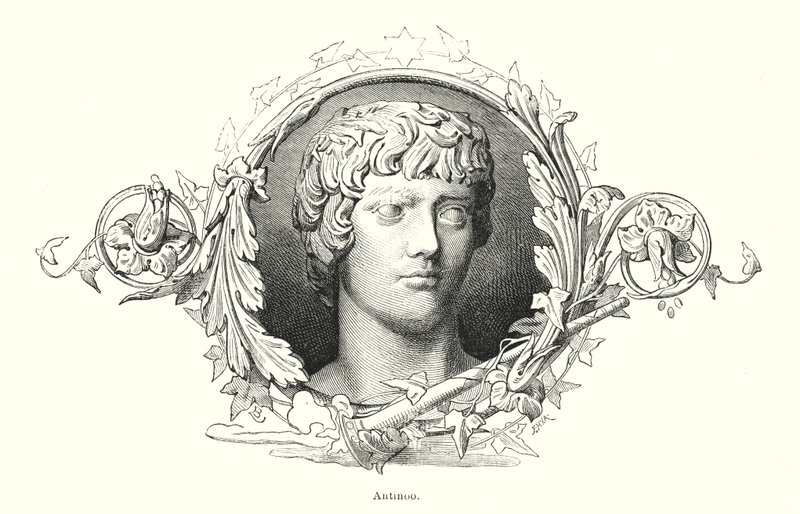 Antinøs, bitnisk gresk ungdom og favoritt til den romerske keiseren Hadrian (litho) av Spanish School