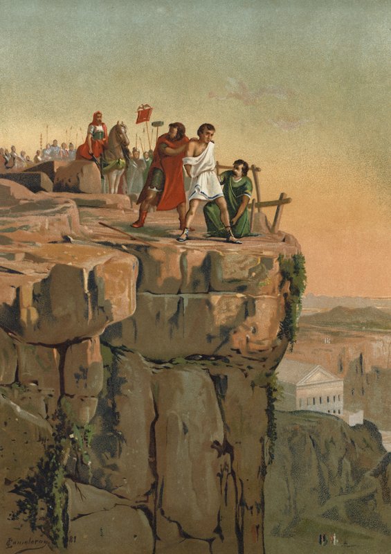 Henrettelse av den romerske magikeren Lucius Pituanius av Spanish School