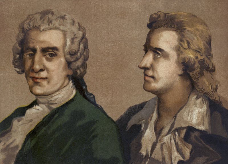 Friedrich Gottlieb Klopstock og Friedrich Schiller, tyske poeter av Spanish School