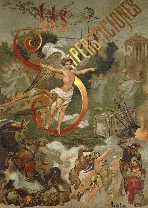 Illustrasjon for The Superstitions Of Humanity av Jose Coroleu av Spanish School