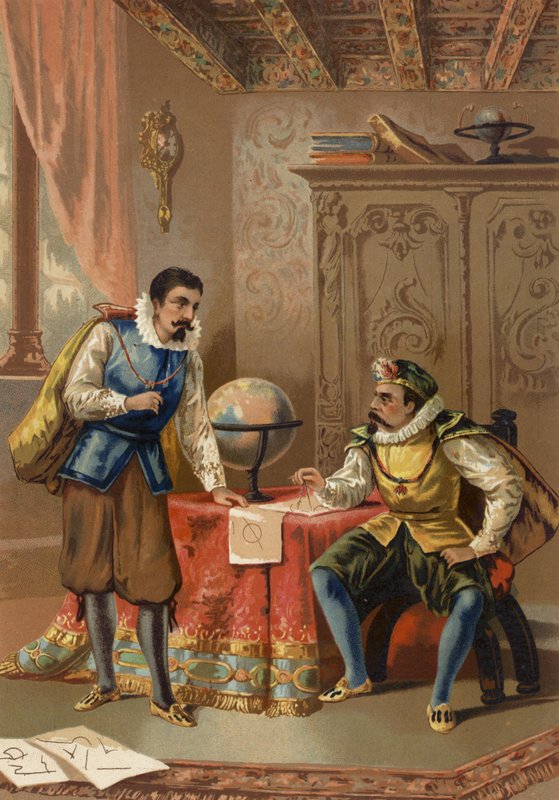 Johannes Kepler og Tycho Brahe ved Praha-observatoriet, c1600 av Spanish School