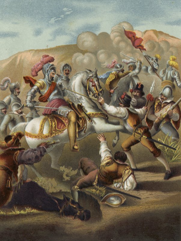 Kong Louis XII av Frankrike i slaget ved Agnadello, Italia, 1509 av Spanish School