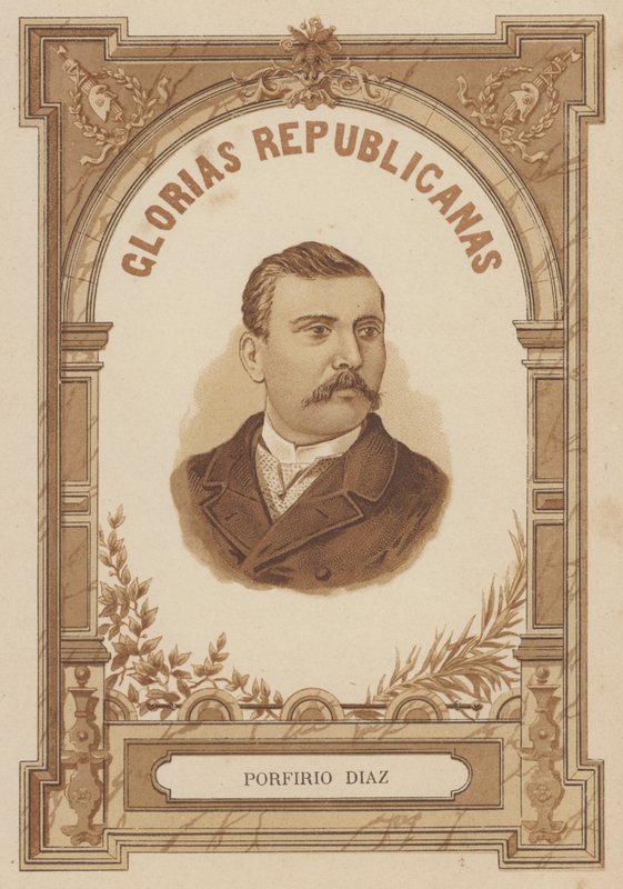 Porfirio Diaz , meksikansk soldat og politiker (litho) av Spanish School
