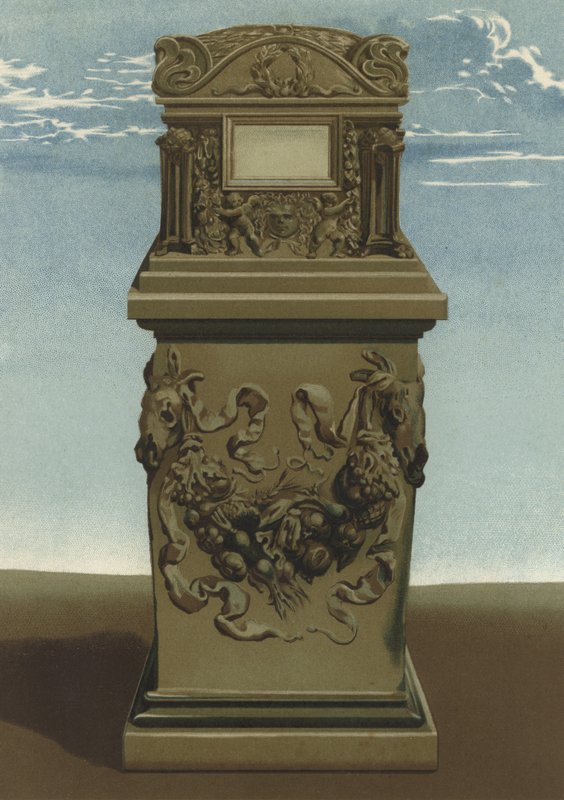 Romersk begravelsesurne (chromolitho) av Spanish School