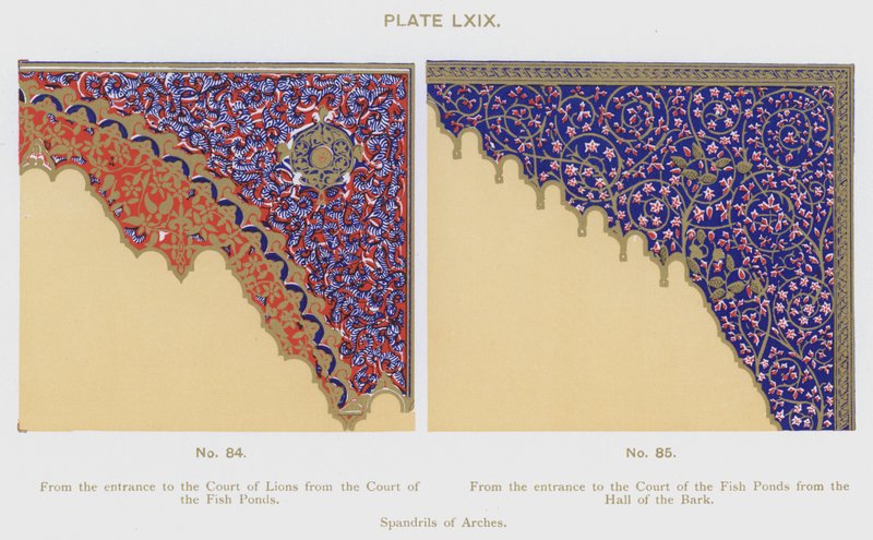 Spandrils of Arches (farge litho) av Spanish School