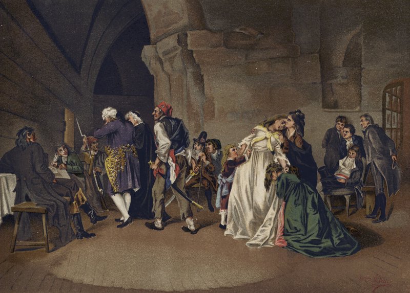 Avskjeden til Louis XVI og Marie Antoinette, 1792 av Spanish School