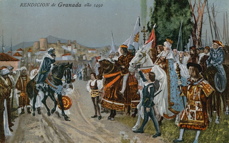Overgivelsen av Granada, 1492 av Spanish School