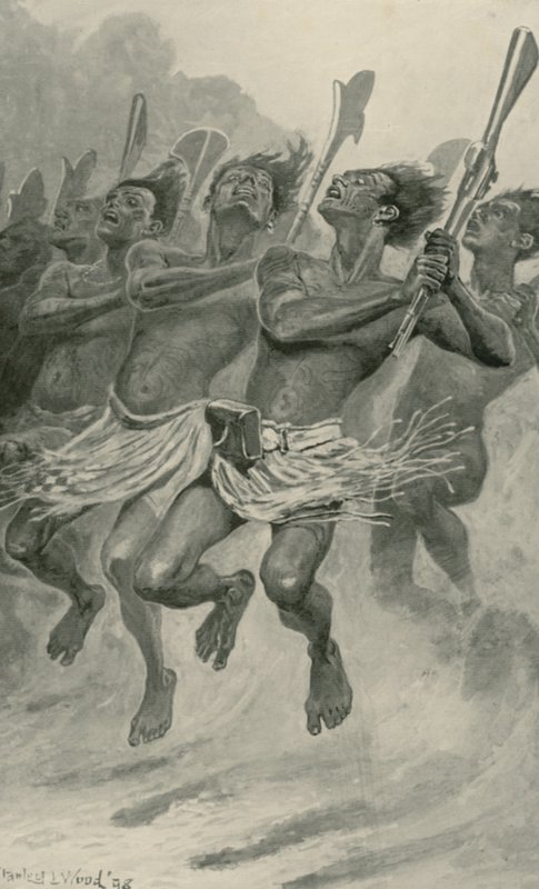 En Maori-krigsdans av Stanley L. Wood