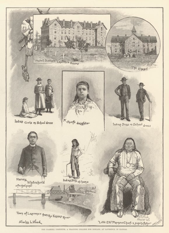 Haskell Institute, en treningsskole for indianere, i Lawrence, i Kansas av Stanley L. Wood