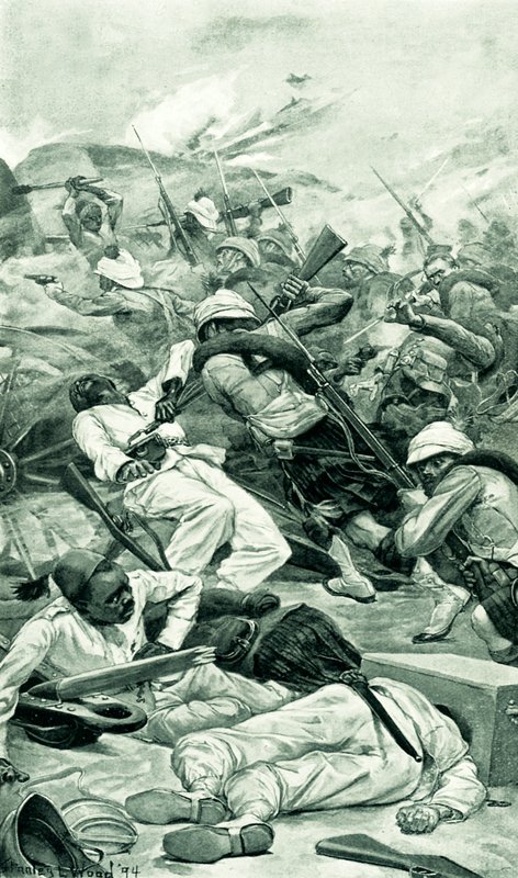 Høylandet stormer en redutt i slaget ved Tel el Kebir av Stanley L. Wood