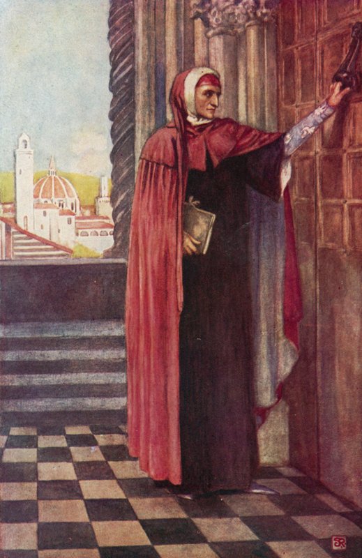 Dante på jakt etter fred (farge litho) av Stephen Reid